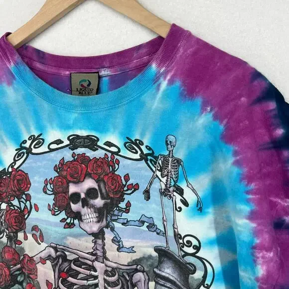 GRATEFULL DEAD Shirt Mens L LIQUID BLUE 1995 30th Aniv Pat Maguire Tie Dye VTG